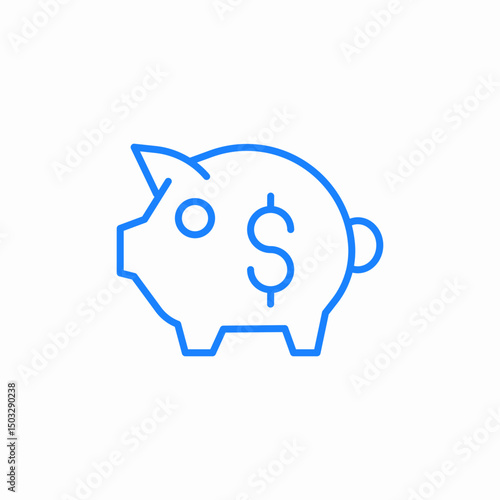 piggy bank usd icon sign vector