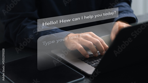 Bilde på lerret The use of AI in daily life, at work, during travel, and in social settings, where individuals actively interact with AI to enhance task performance and assist clients effectively
