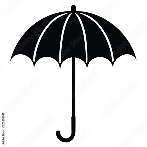 black umbrella isolated on white