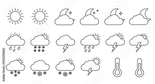 set of weather vector illustration