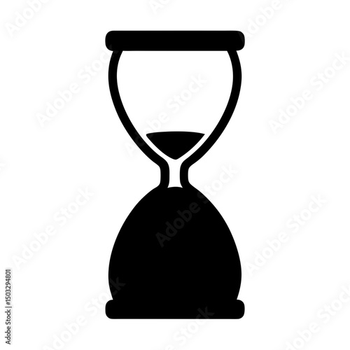 Simple graphic design of an hourglass, suggesting time and measurement concepts