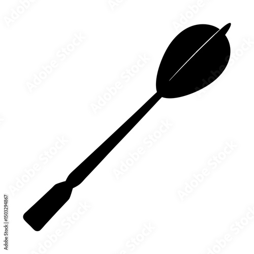 A silhouette of a throwing dart or possibly a feathered arrow object