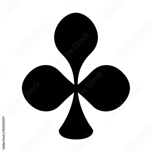 A simple black and white image of the Clubs playing card symbol