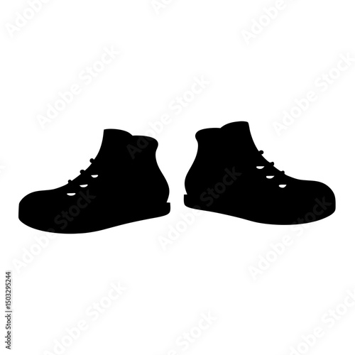 Pair of boots in silhouette ready for an adventure and exploration