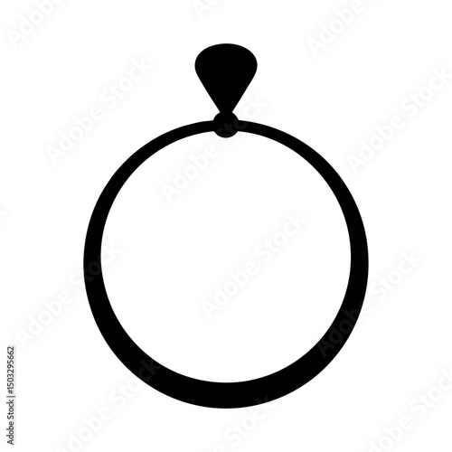 Black minimalist earring on a white background in vector graphic style