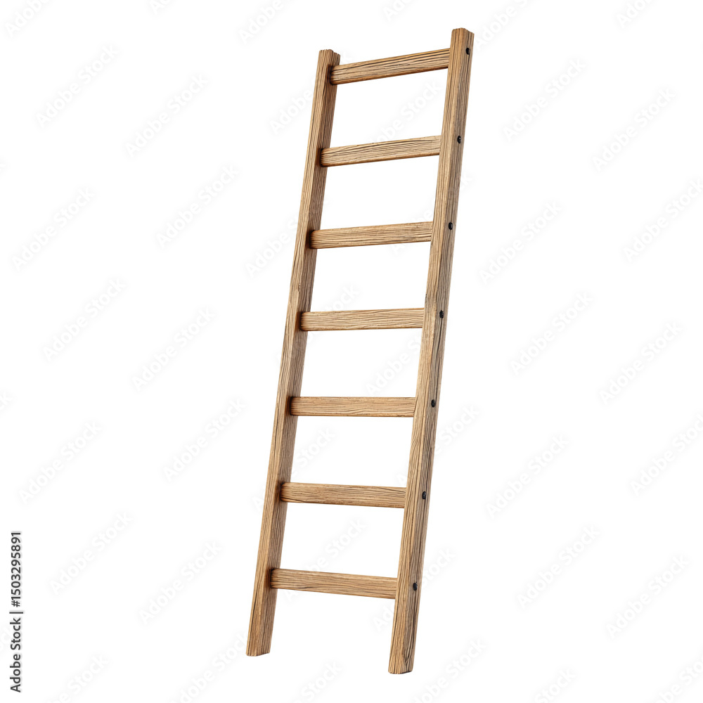 A wooden ladder leaning against an unseen wall. It's simple construction speaks to its purpose: upward movement A wooden ladder leaning against an unseen wall. It's simple construction speaks to its purpose: upward movement
