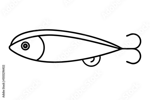 Minimalist Line Art of Fishing Lure – Perfect SVG for Angler & Outdoor Designs

