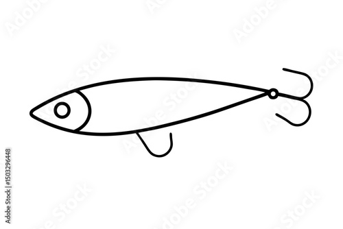 Minimalist Line Art of Fishing Lure – Perfect SVG for Angler & Outdoor Designs

