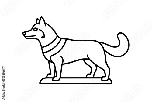 Minimalist Line Art of Husky Sled Dog – Simple Vector Drawing for Logos & Designs

