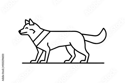Minimalist Line Art of Husky Sled Dog – Simple Vector Drawing for Logos & Designs

