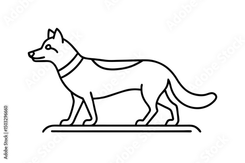Minimalist Line Art of Husky Sled Dog – Simple Vector Drawing for Logos & Designs

