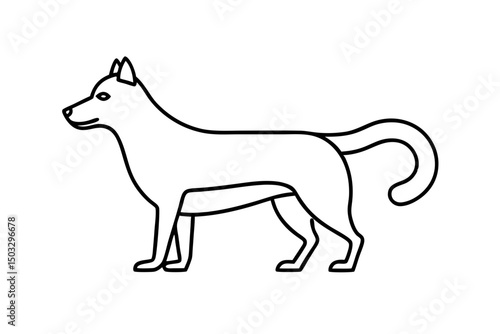 Minimalist Line Art of Husky Sled Dog – Simple Vector Drawing for Logos & Designs

