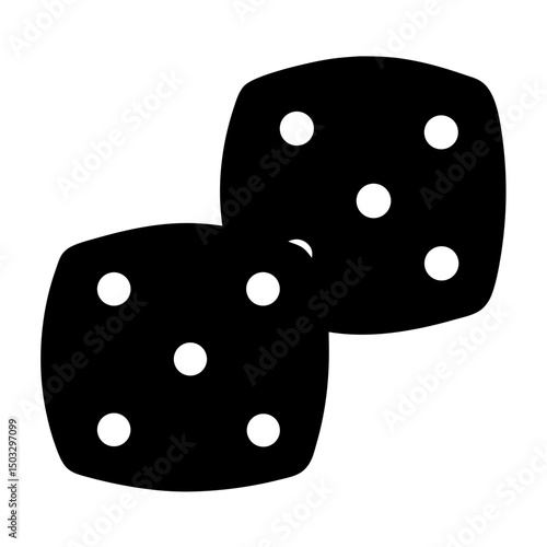 Black and White Dice Showing Five and Six, Game of Chance