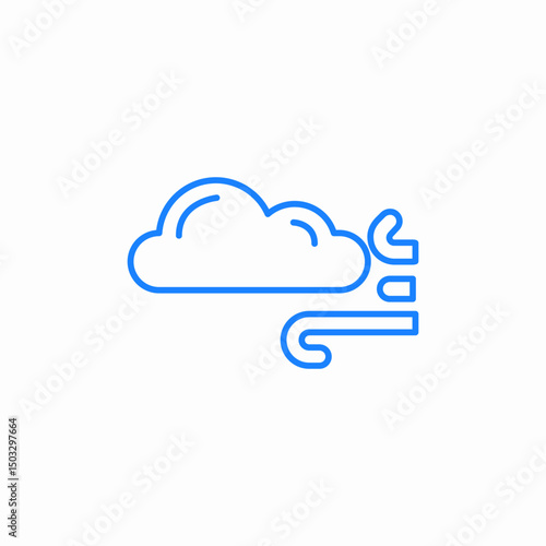 wind clouds icon sign vector