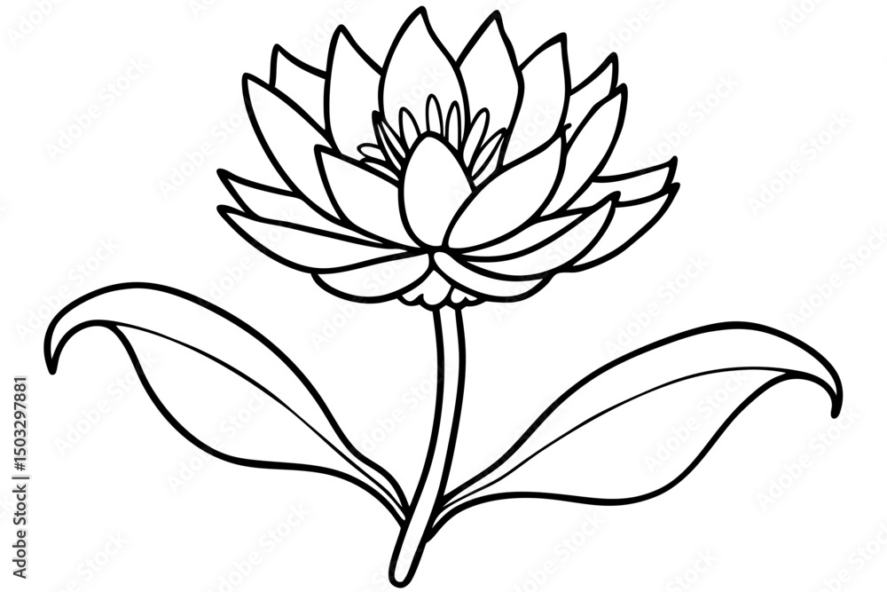custom made wallpaper toronto digitalMinimal Line Drawing of a Blooming Wildflower – Elegant Botanical Sketch SVG