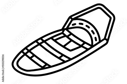 Simple Line Drawing of a Traditional Snowshoe – Minimal Winter Icon

