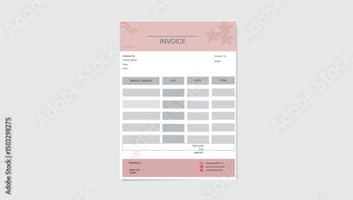 Flat design receipt invoice template