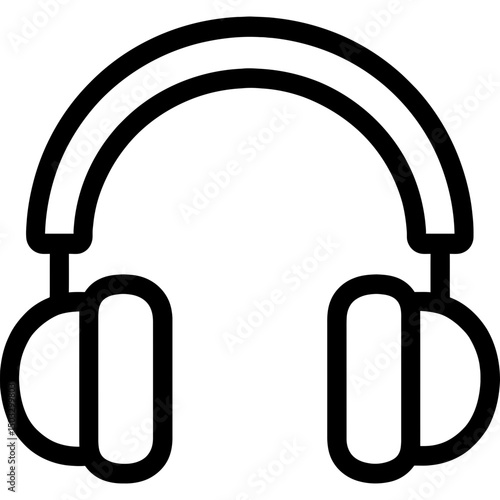 Clean vector design of headphones outline