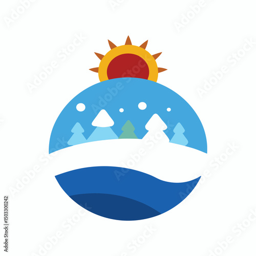 winter solstice vector art illustration