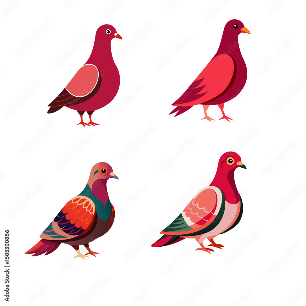 Fototapeta premium set of birds