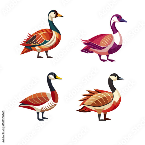 set of geese