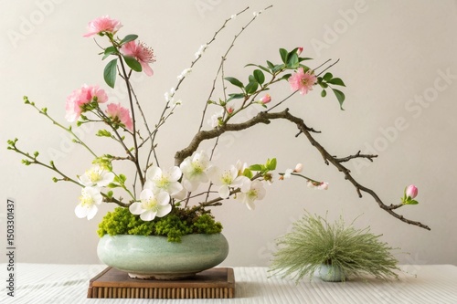 Creating exquisite floral arrangements in ikebana style with japanese techniques a comprehensive guide in a tranquil environment focusing on balance and aesthetics