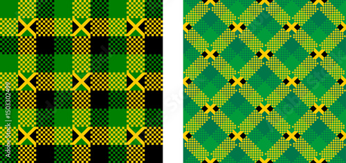 jamaica pattern set. plaid background for decoration and etc. vector illustration