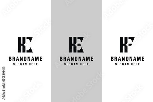 Letters KC KE KF Logo Set, for KC CK KE EK KF FK Initials