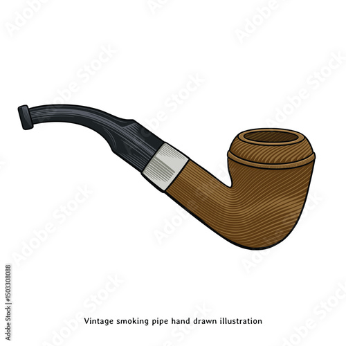 Vintage Smoking Pipe Illustration – Hand Drawn Tobacco Pipe