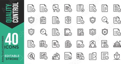 Quality Control Icon Set – Inspection, Testing, QA & Process Management Vectors

