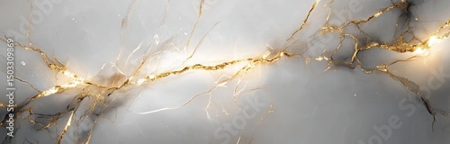 Abstract marble design with gold veins