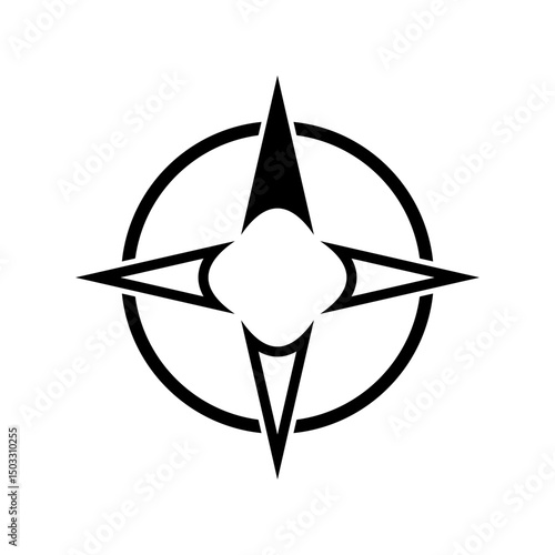 Architectural north arrow and compass outline vector