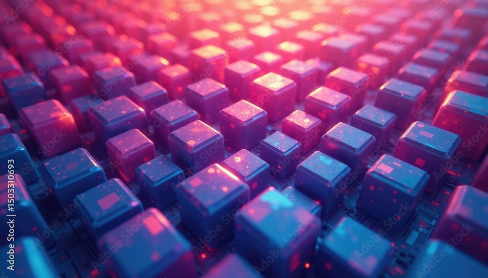 Obraz premium Subtle geometric grid, endlessly repeating structure, grid, abstract, background