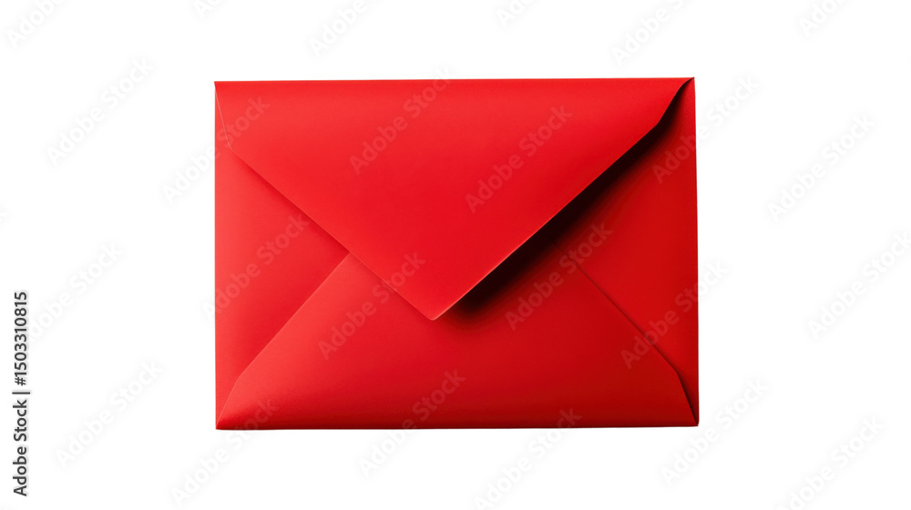 Red closed envelope isolated on transparent background Red closed envelope isolated on transparent background