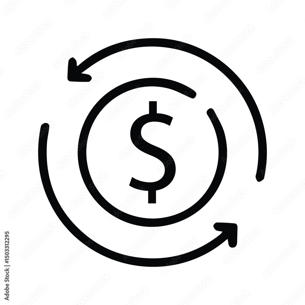 Coin Money Icon. Money Circulation Illustration With Dollar Symbol. Coin Money Icon. Money Circulation Illustration With Dollar Symbol.