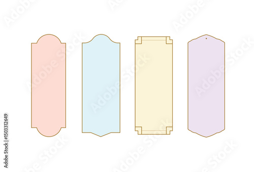 Set of Decorative vintage four frames and borders set, vector flower ornament. Old design