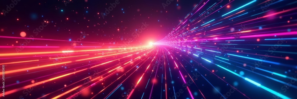 Obraz premium Bright and dynamic multicolored lines composition, illustration, dynamic, creative