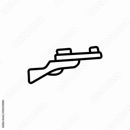 Military sniper rifle icon vector sign