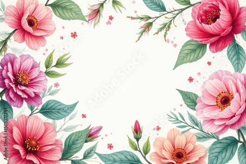 Wallpaper Mural Continuous floral design; soft, watercolor effect , vibrant, soft Torontodigital.ca