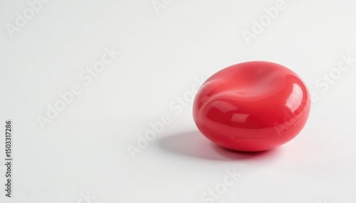 Crisp red object on pure white backdrop; studio shot , item, photography, simple