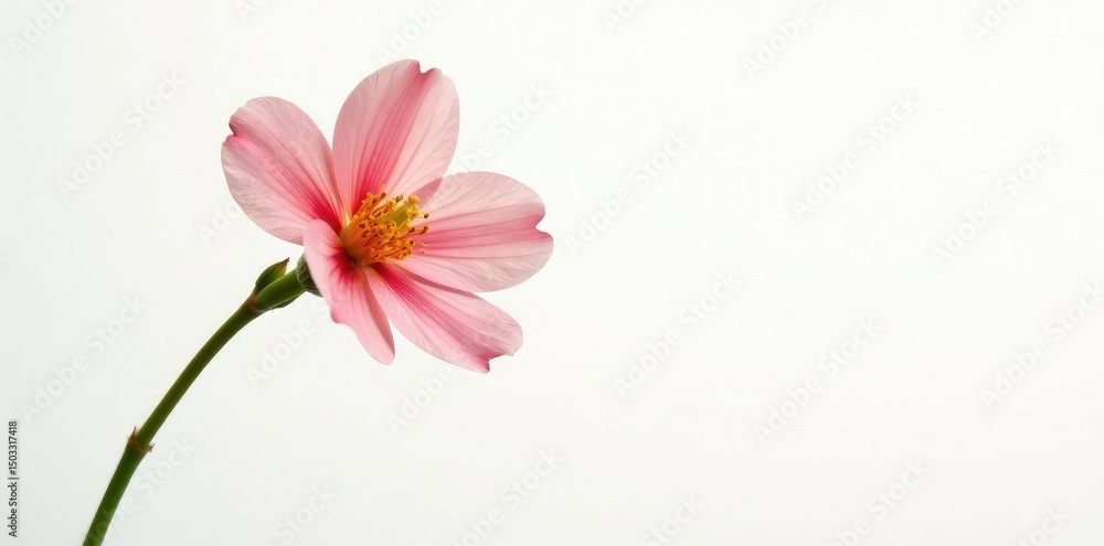 Delicate flower stem isolated on white background, botanicals, flowers Delicate flower stem isolated on white background, botanicals, flowers