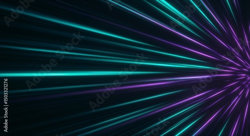 Abstract light rays in vibrant colors against a dark background  