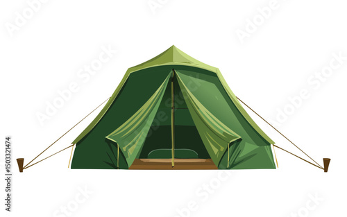 robust green camping tent for nature