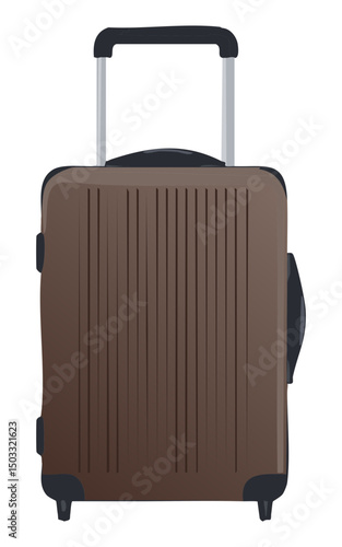 sleek brown ribbed travel suitcase