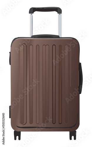 classic dark brown ribbed suitcase