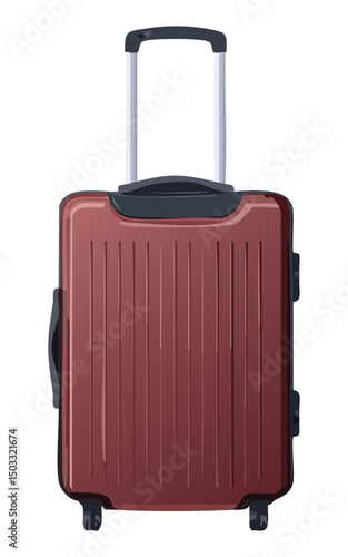 classic maroon ribbed hardshell suitcase