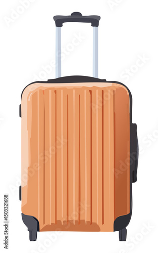 orange ribbed suitcase for fun travels