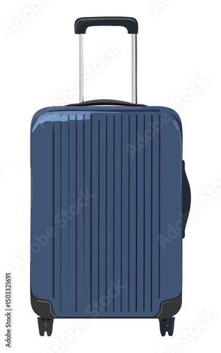 dark blue classic travel suitcase