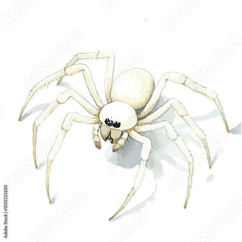 Detailed illustration of a Leucauge venusta orchard orbweaver spider