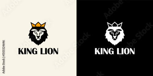 Elegant King Lion Logo Silhouette